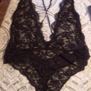 Victoria's Secret Black Lace Chemise